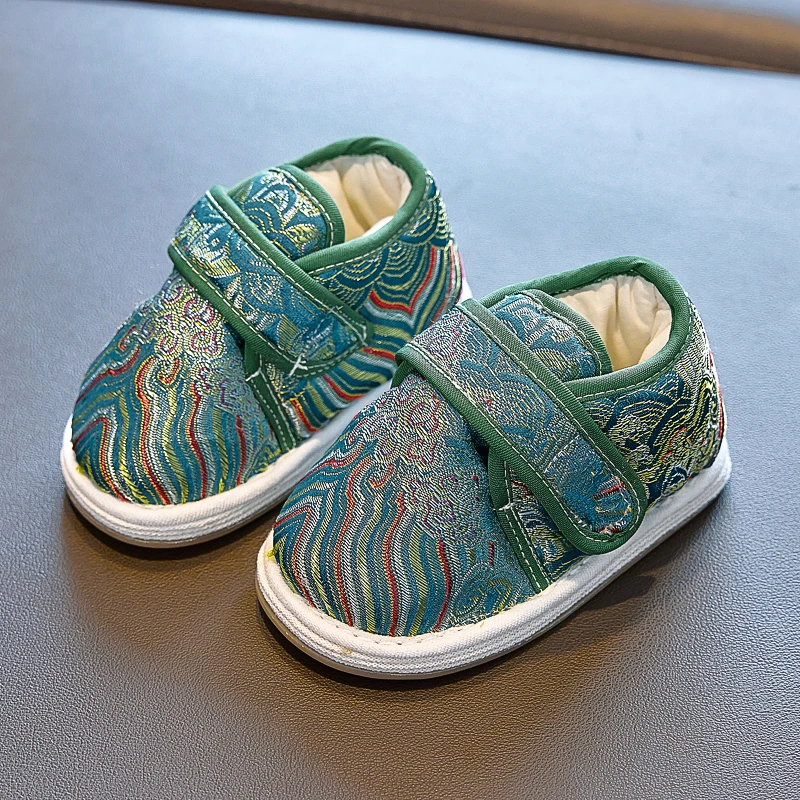 儿童手工棉鞋中式1-5一周岁2鞋子加厚保暖新年唐装宝宝棉花冬M326