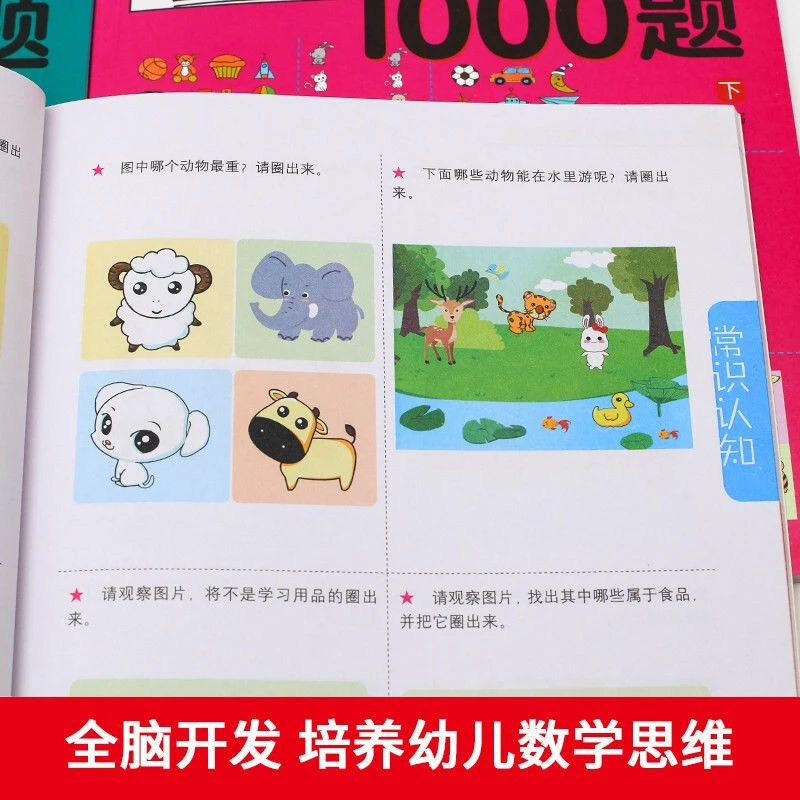儿童全脑开发思维游戏益智书2-6岁幼儿智力开发专注力1000题训练