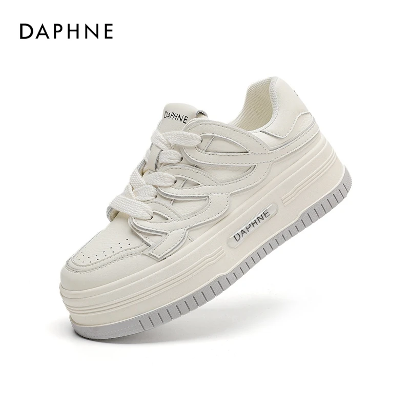 Daphne/达芙妮小白鞋女新款ins潮百搭透气时尚厚底运动鞋5132（S）D