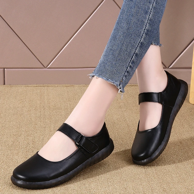 品牌时尚软皮妈妈鞋春夏新款防滑护士鞋休闲中老年女式单鞋玛丽珍