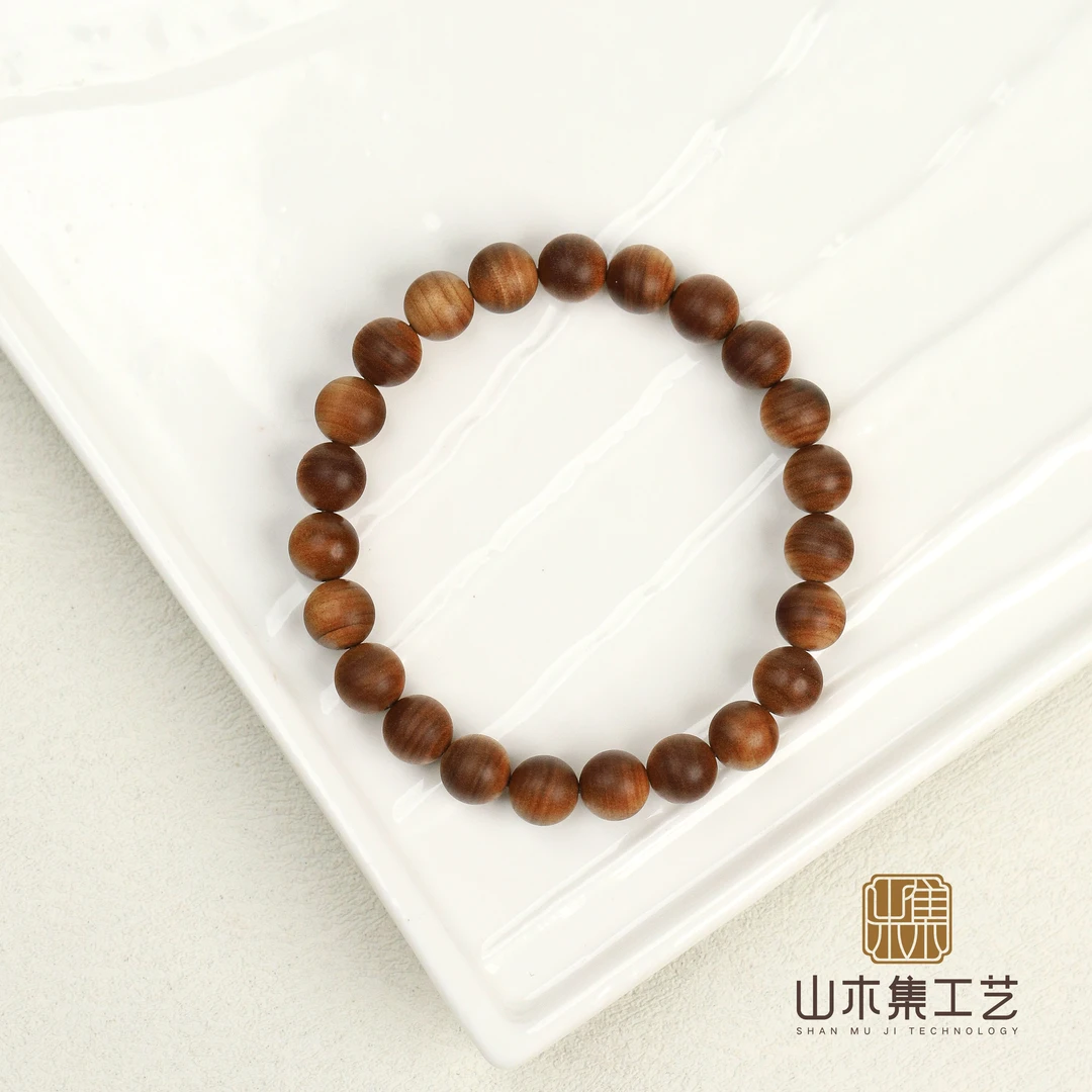 一瓣心香 印度老山檀香0.8*23颗虎皮沉水单圈手串