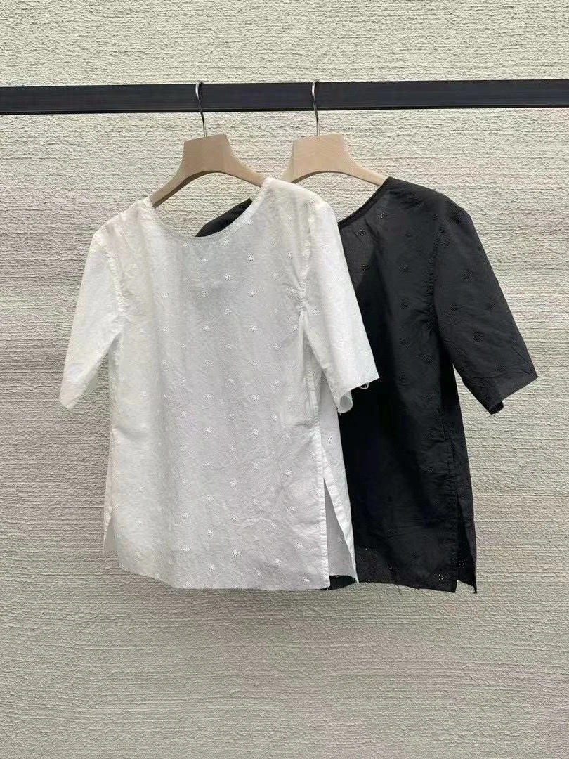 【粉风】东大门att刺绣花瓣衬衫