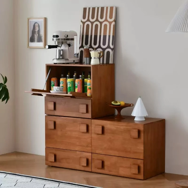 中古风实木卡门柜组合模块复古斗柜沙发边柜卧室客厅储物柜电视柜