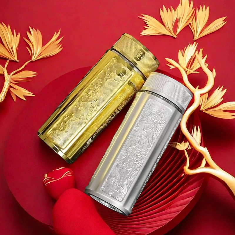 精美龙凤呈祥银杯中式复古纪念品便携家用高端高档创意防烫茶水杯