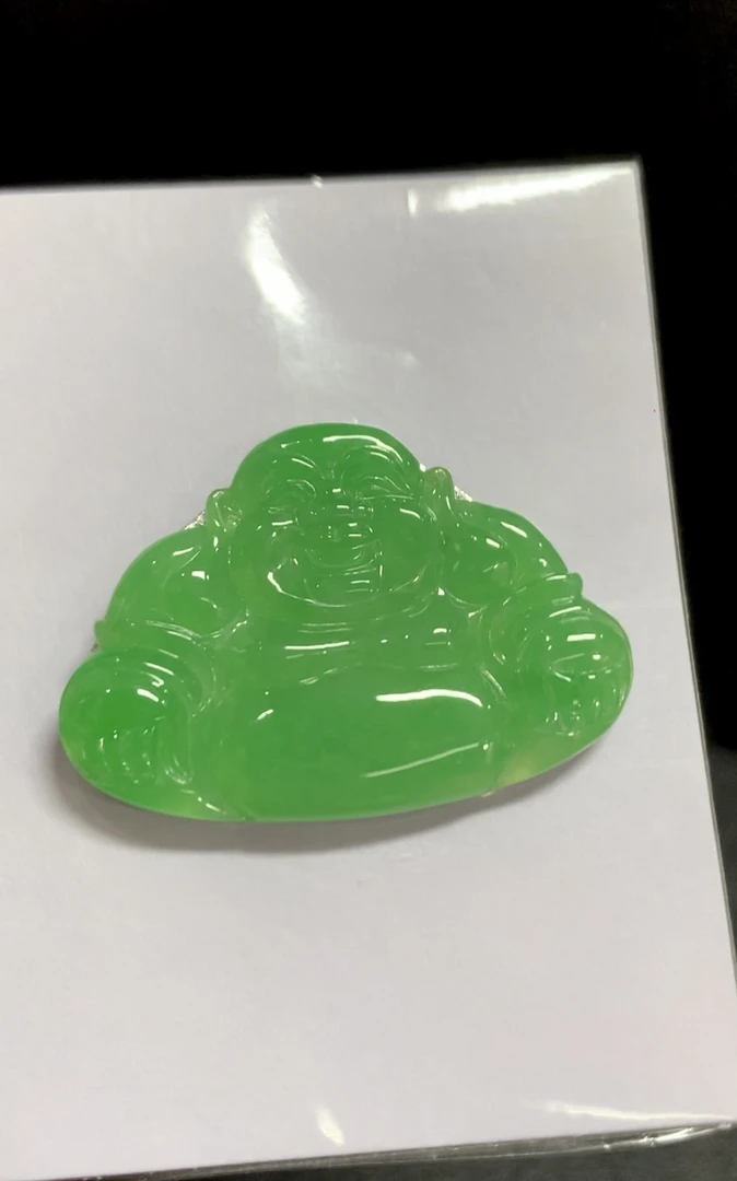 天然a货缅甸翡翠 冰润细腻满色佛公吊坠 性价比超高 仅此一件