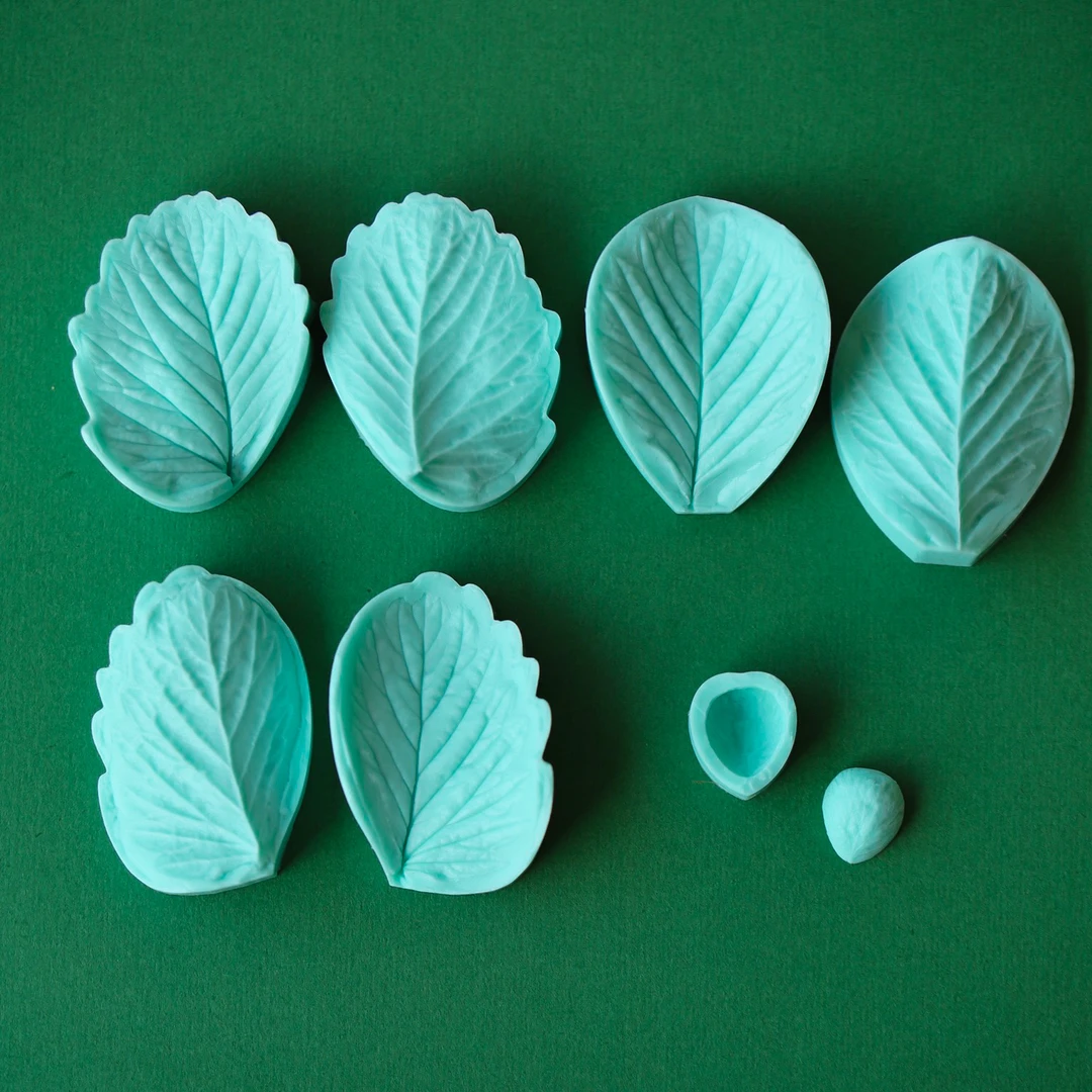 【草莓叶子 高山草莓果子】花花儿手作粘土花 硅胶模具