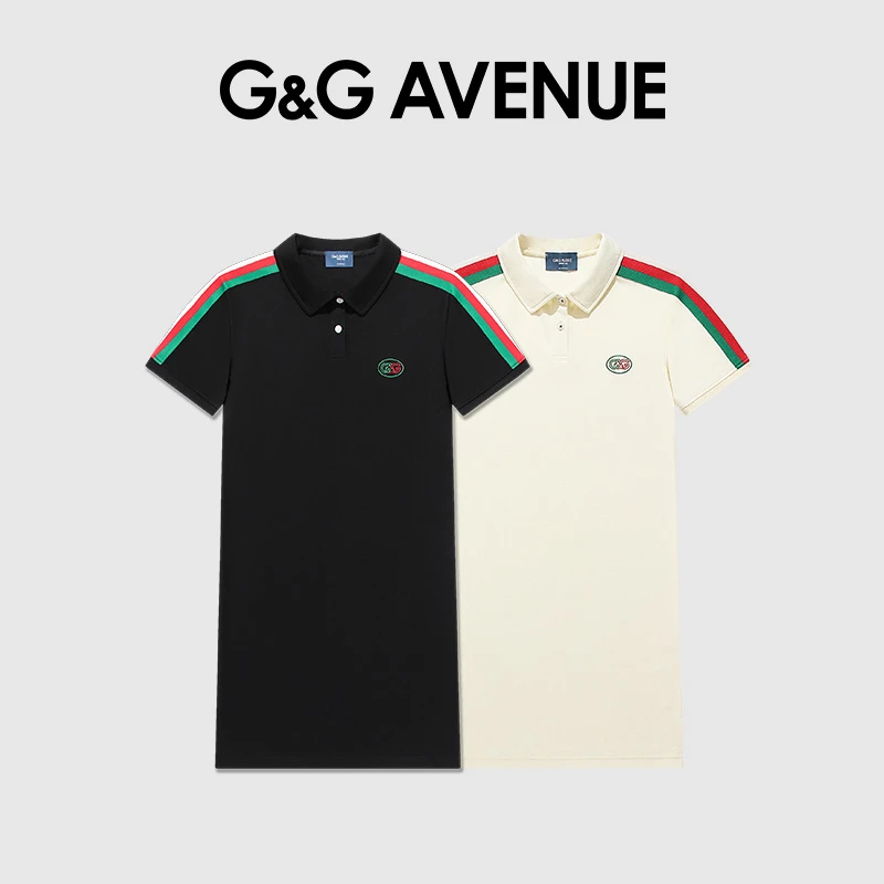 法国G&G AVENUE轻奢潮牌夏季时尚宽松女POLO连衣裙-GLQ2405003
