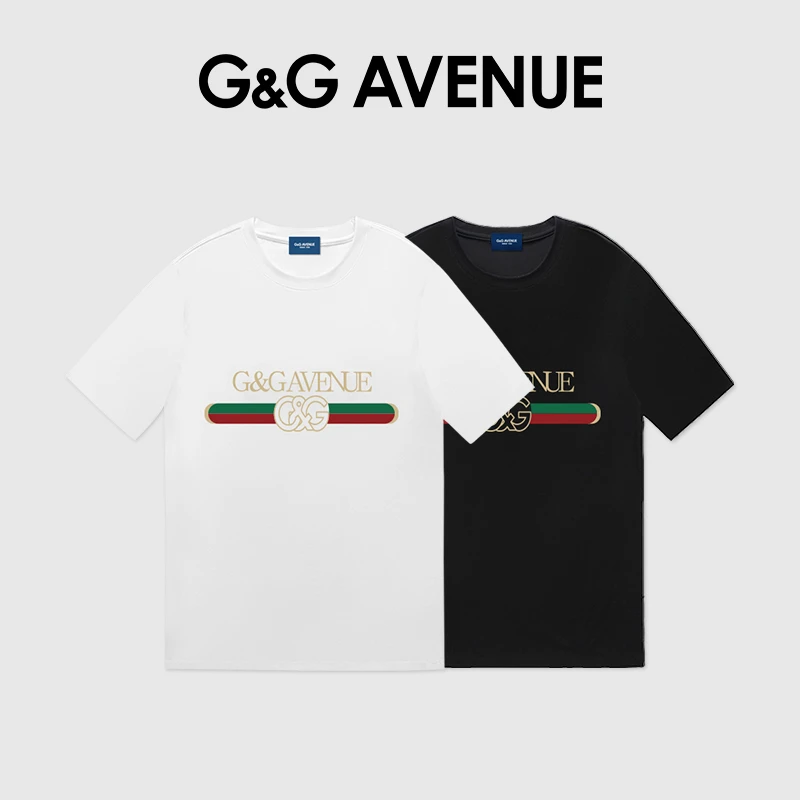 法国G&G AVENUE轻奢潮牌宽松纯棉短袖T恤男女同款-GT2301018