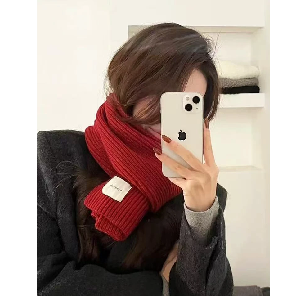 【圣诞节情侣款】冬季高级韩版纯色围巾2024