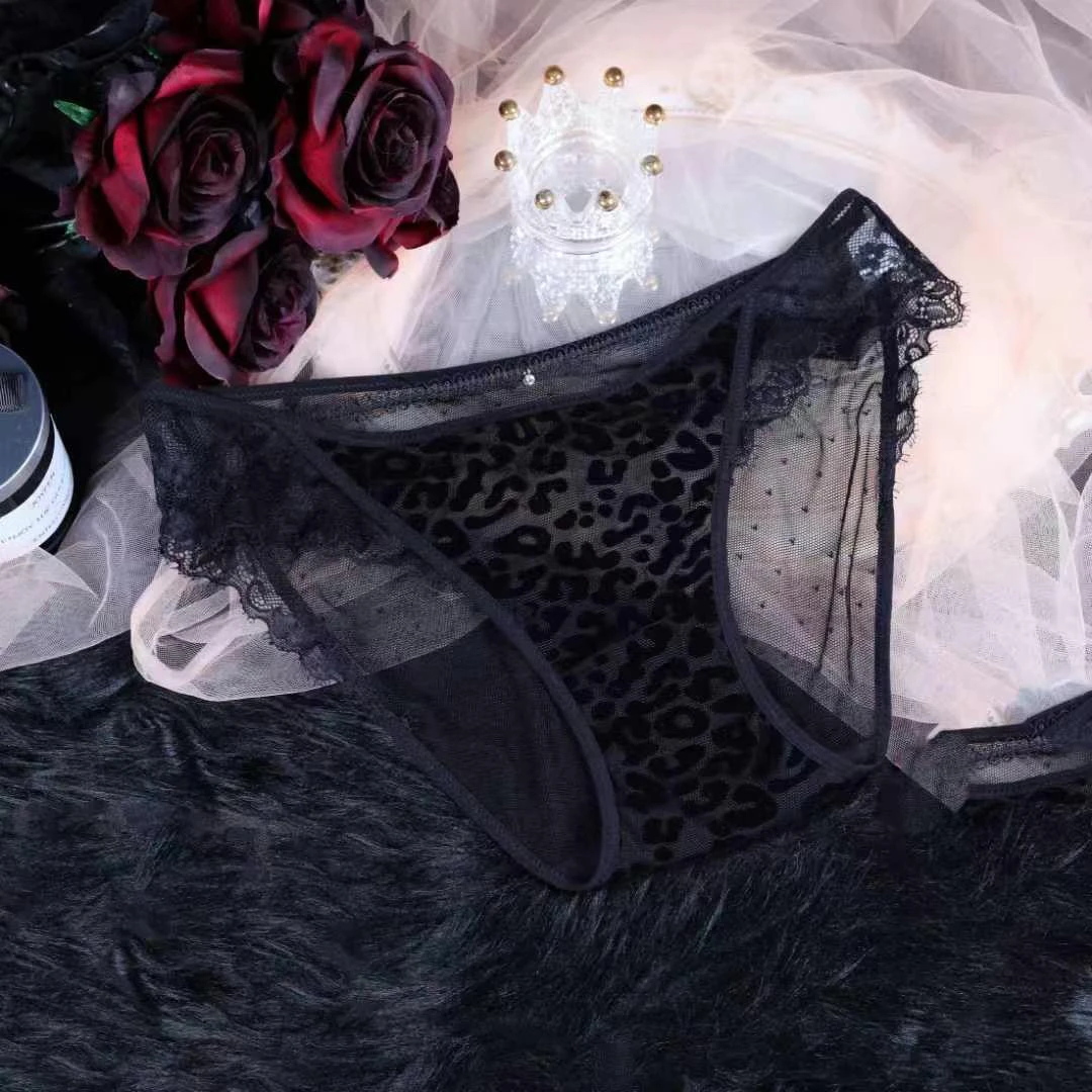 经典内裤豹纹植绒提花内裤三件装