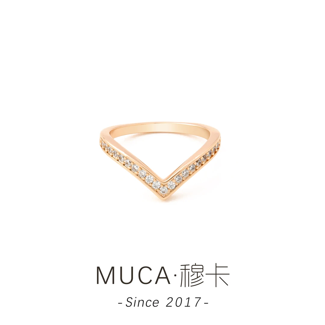 铜合金合成锆石戒指 气质轻奢时尚小众百搭女戒指J741 7#