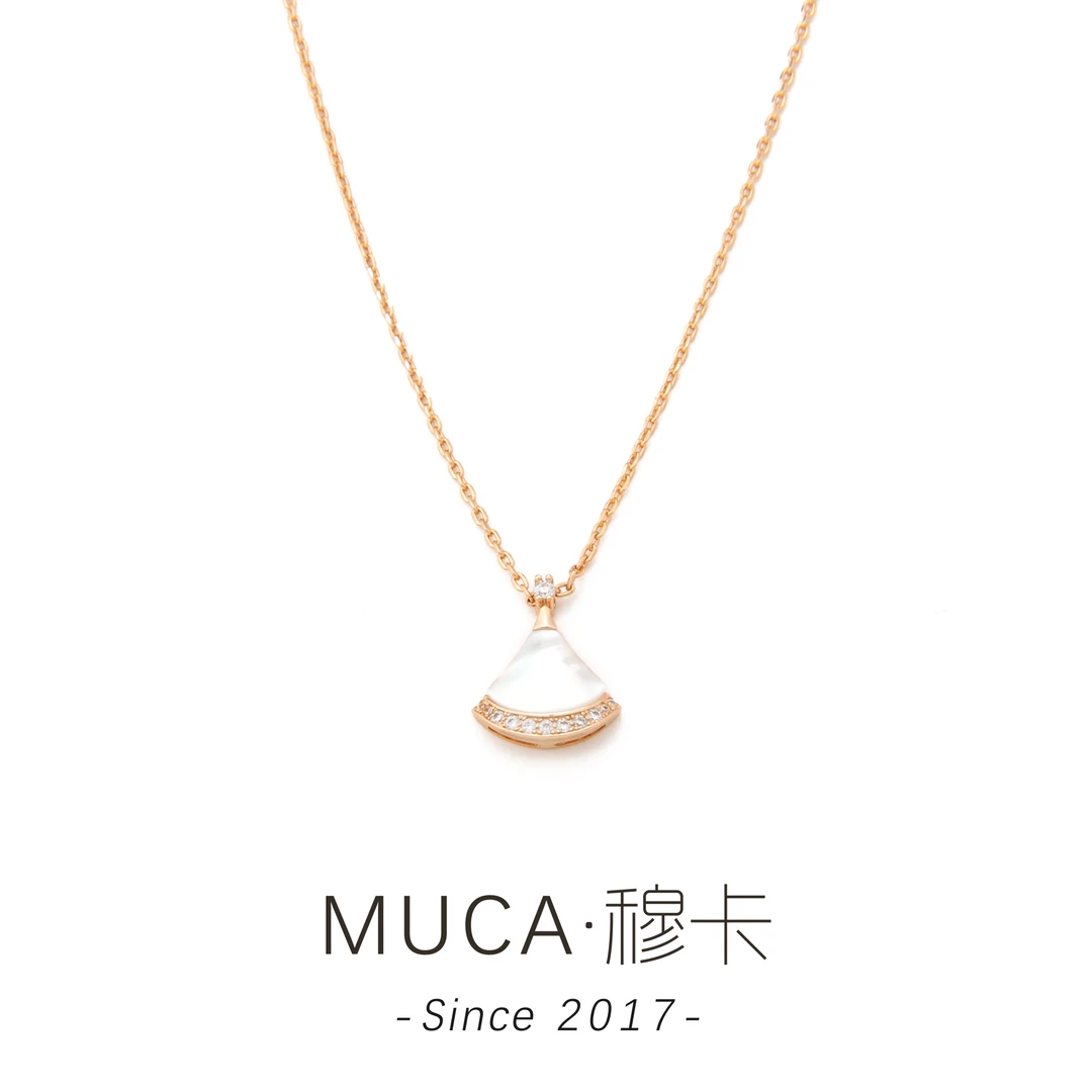 铜合金项链 白扇子简约百搭时尚项链J021