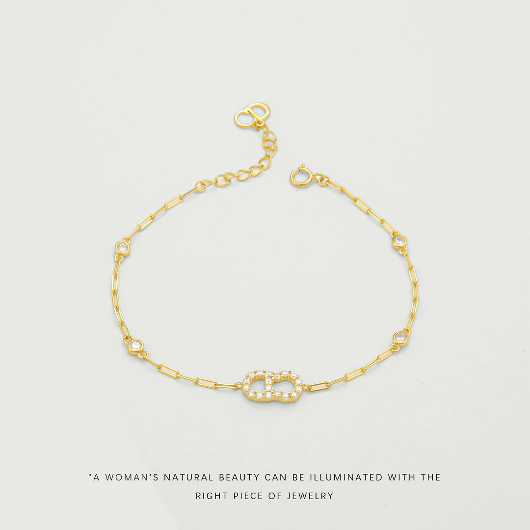 925银合成锆石手链 时尚百搭简约女手链J809