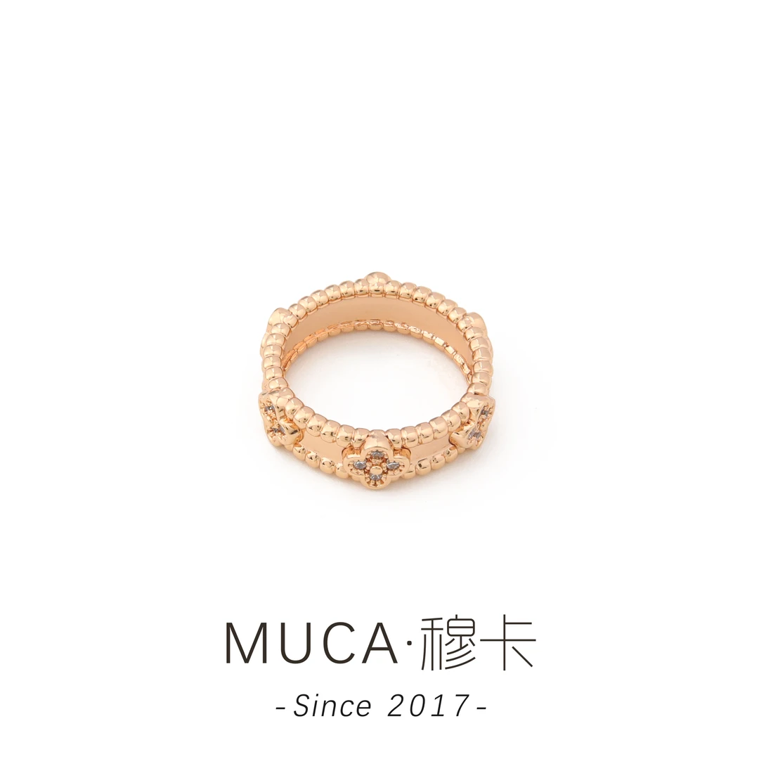 铜合金合成锆石戒指 时尚简约气质百搭女戒指J751 7#