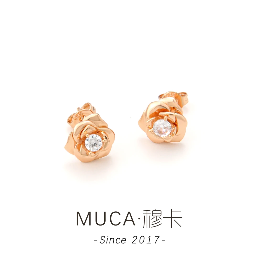 铜合金合成锆石耳饰 时尚轻奢百搭女耳钉J071