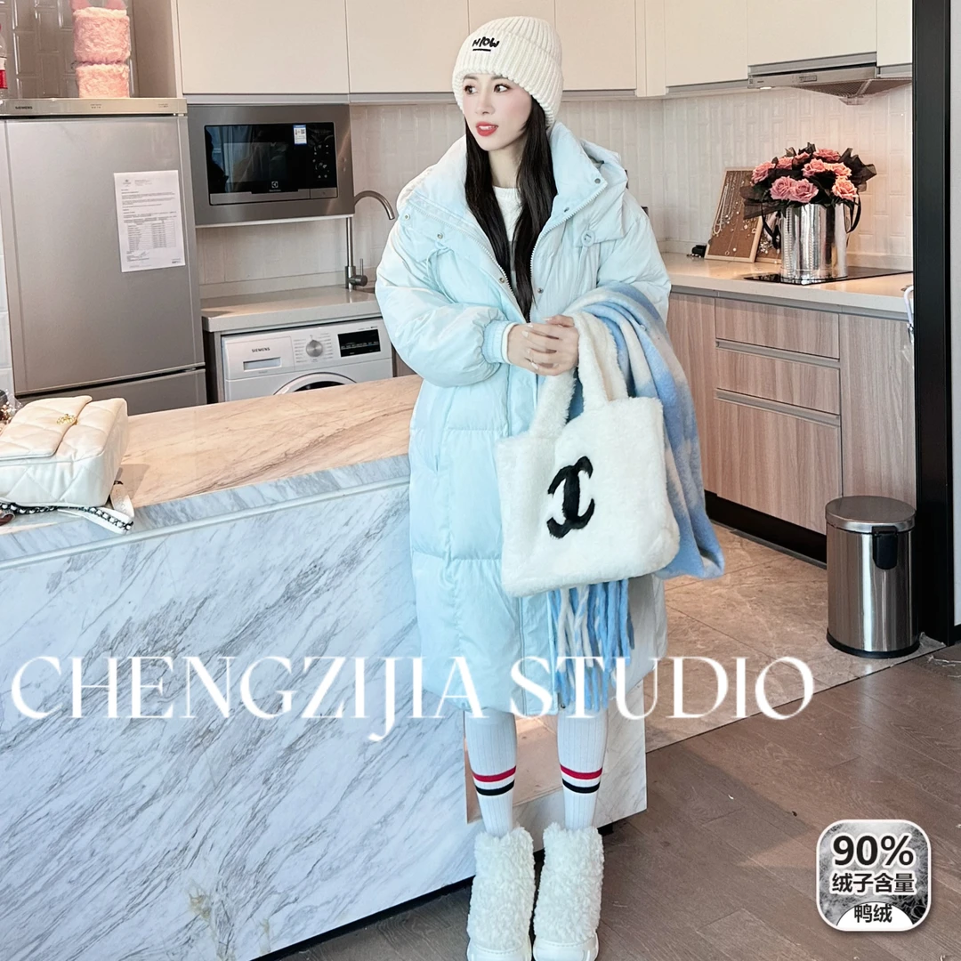 橙子·studio 【冬日青柠】WT0310中长款过膝羽绒服外套