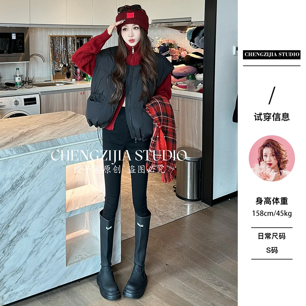 【裴诗婷】橙子·studio 【奶香奶香】MJ0141拉链抽绳派克马甲