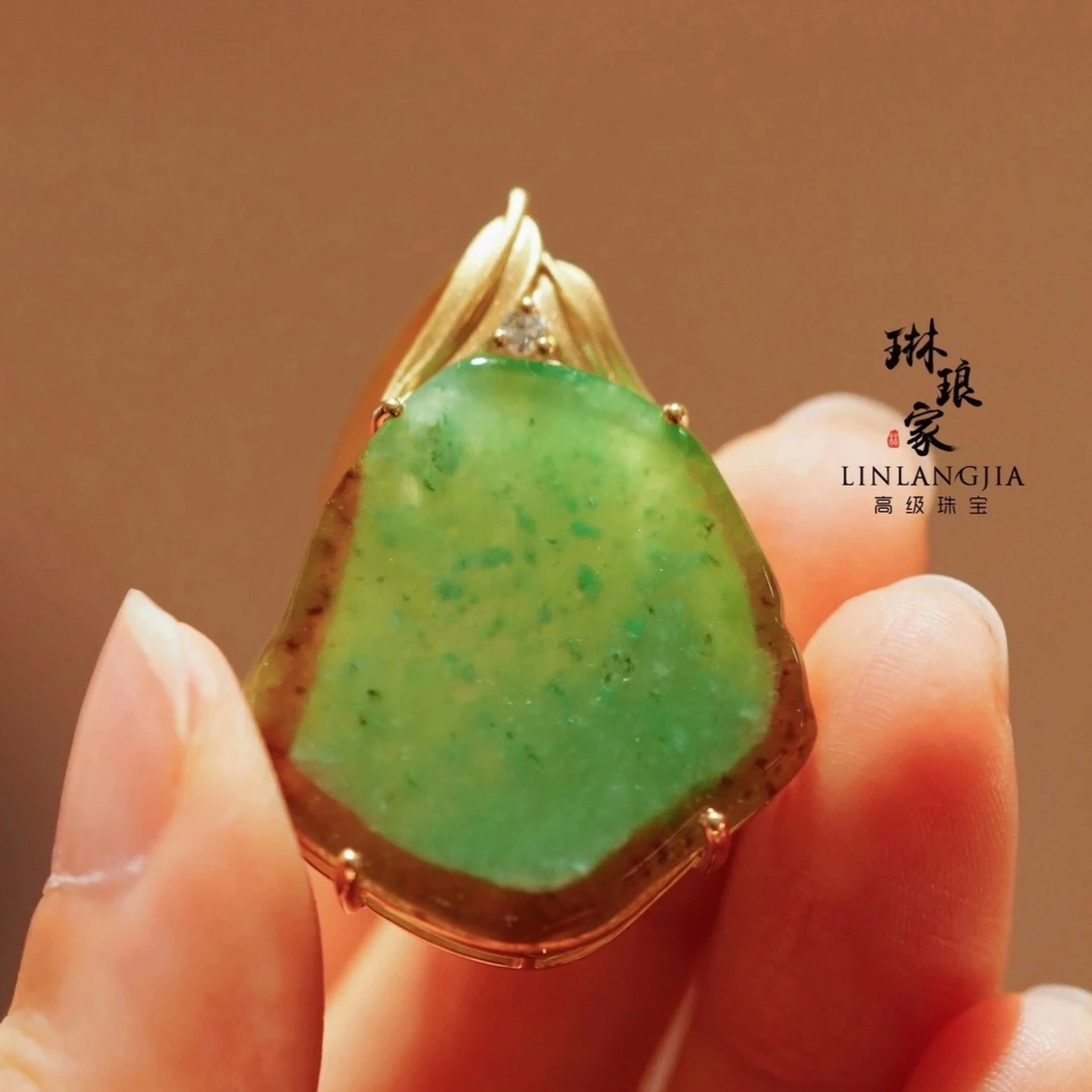 居有竹 新中式翡翠无事牌吊坠 原创设计 官方质检