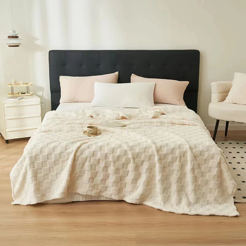 冬季保暖午睡毯法兰绒毛毯加厚午睡办公室披肩毛毯盖被小被子毛毯