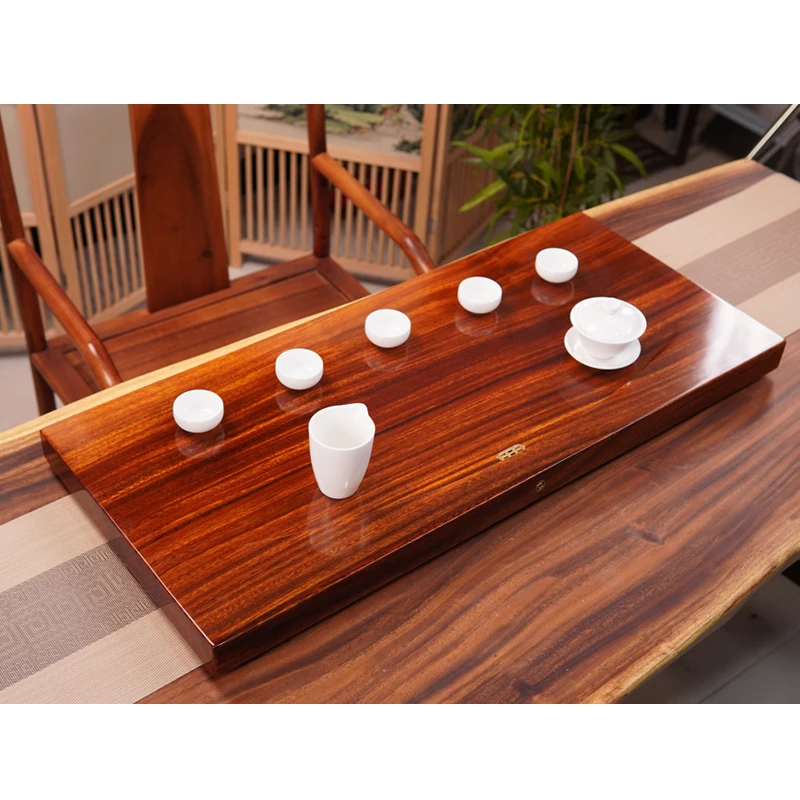 奥坎整板实木茶盘 非洲进口圆盘豆 可用30年泡茶盘 天然原木茶盘