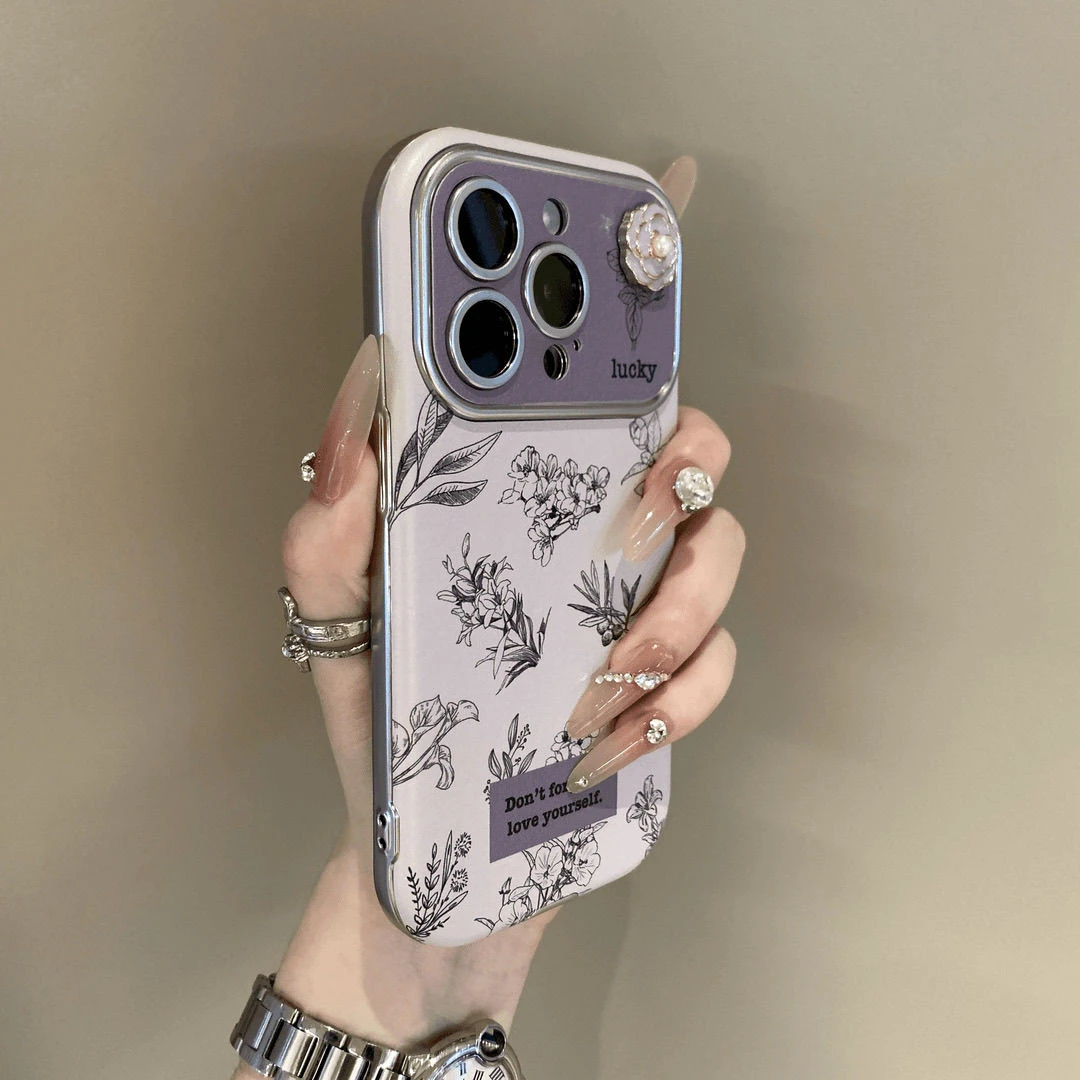 小众素描线条山茶花适用iPhone16苹果手机壳15pro手机壳1...