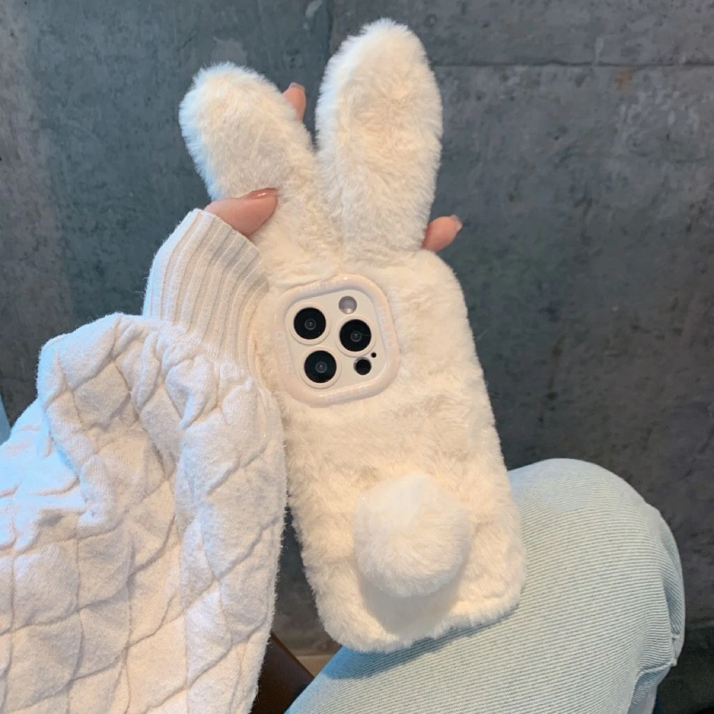 ins可爱米色卡通兔适用11苹果15ProMax手机壳iPhone12全包14/16女