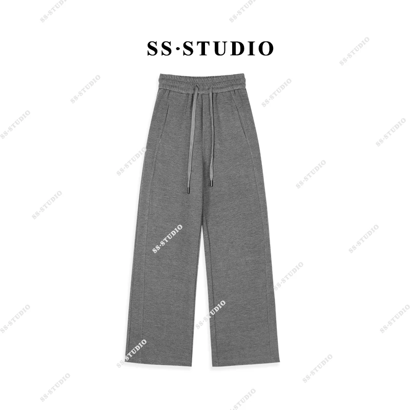 【SUSU】秋冬抽绳设计感加厚百搭直筒裤宽松休闲卫裤SS-3115