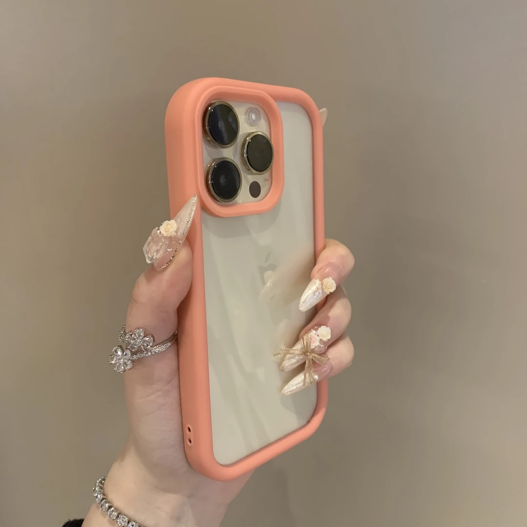 高级透明糖果色适用iPhone15ProMax手机壳苹果13/12/11简约14硬壳