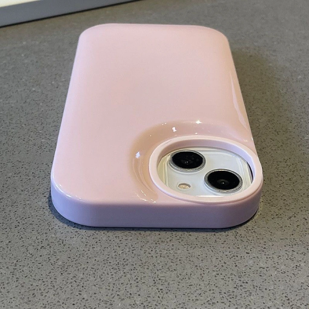 少女粉气垫纯色适用苹果13手机壳iphone12promax简约11/xr防摔软