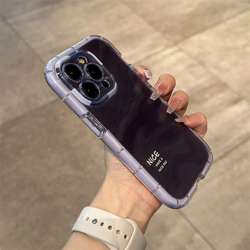 ins夜光透明晕染适用苹果14promax手机壳情侣iphone15新款简约13p