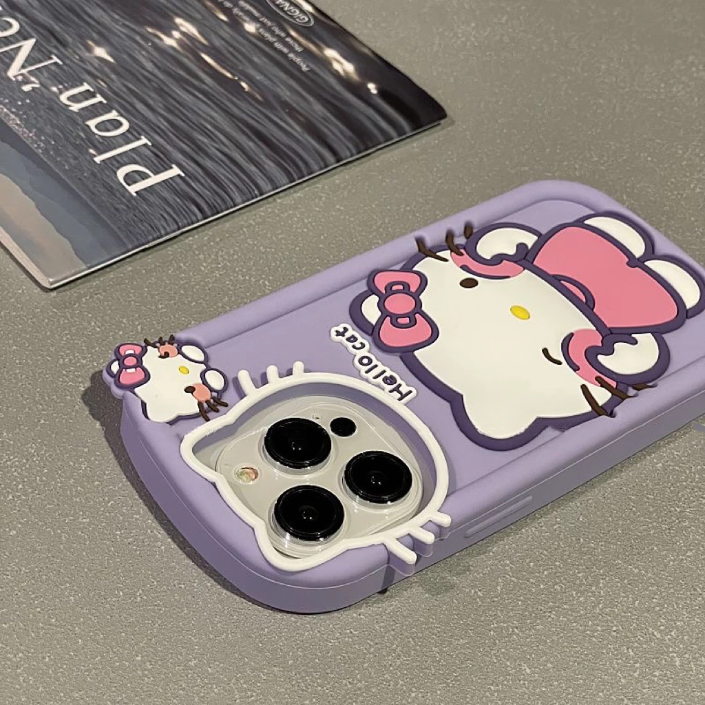 可爱捏脸KT猫适用iPhone14promax苹果13手机壳15硅胶12/11防摔软