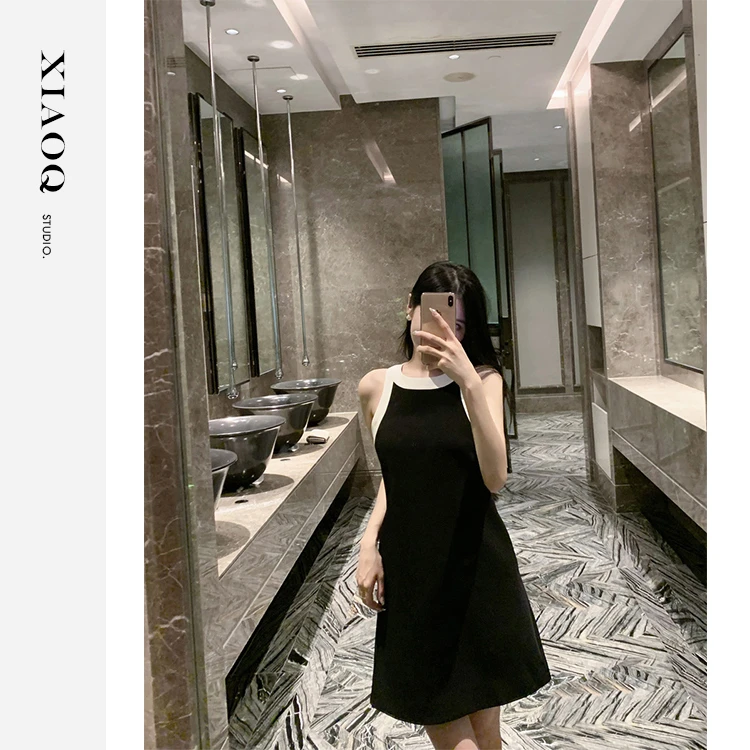 【小Q家】 2066 Jisoo同款重磅A型简约气质背心连衣裙T
