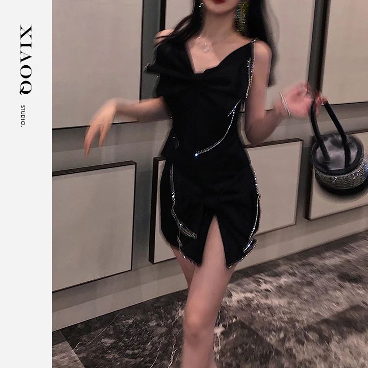 小Q家3663【御风玛丽】黑色镶边大蝴蝶结轻奢气质两件套T