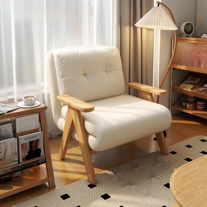 懒人沙发床折叠两用小户型网红阳台多功能床家用实木客厅懒人沙发