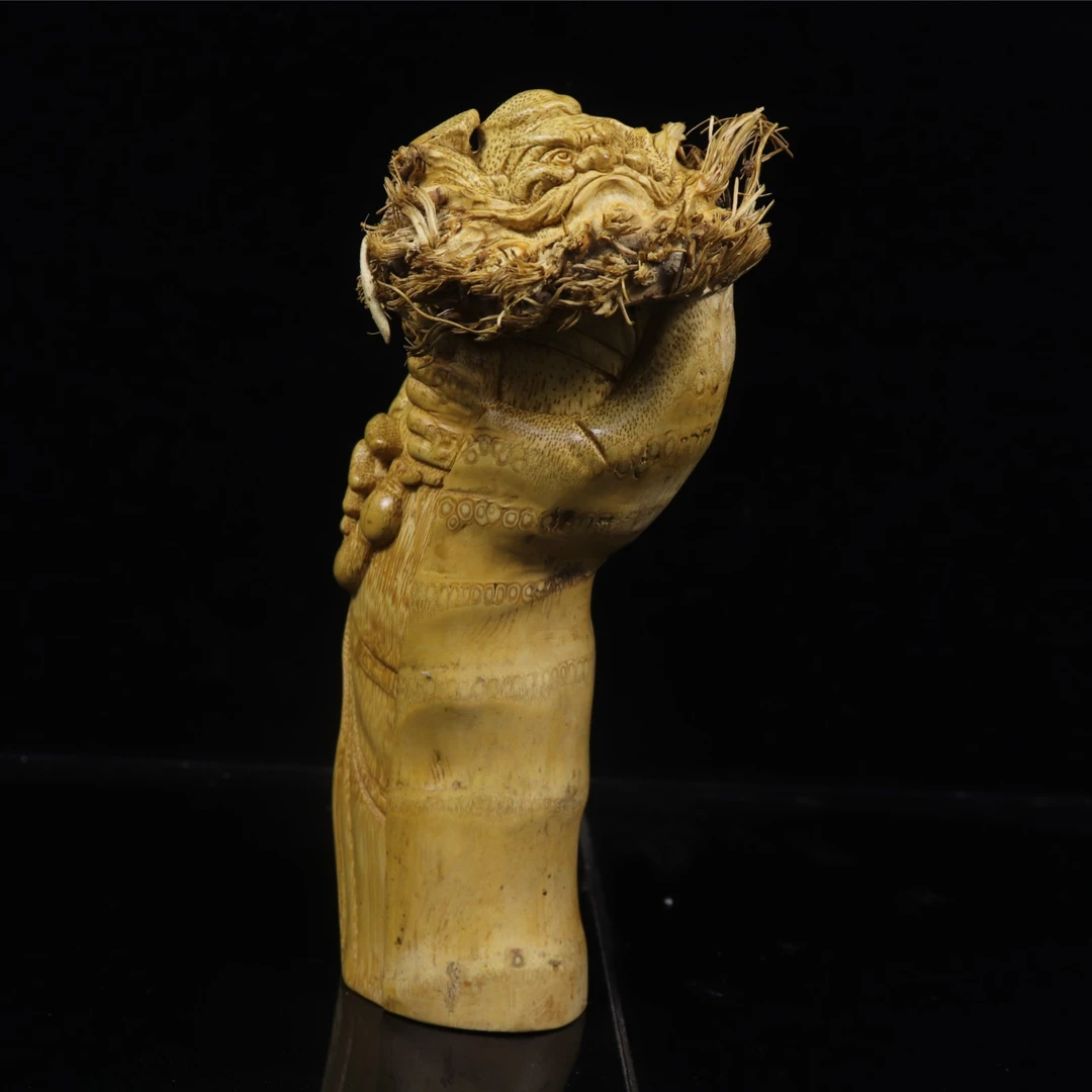 竹根雕 钟馗 正气 小摆件传统艺术 朱利勇落款作品 竹木雕刻