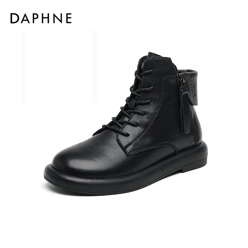 Daphne/达芙妮2023新款保暖靴马丁靴轻便瘦腿棉靴短靴女