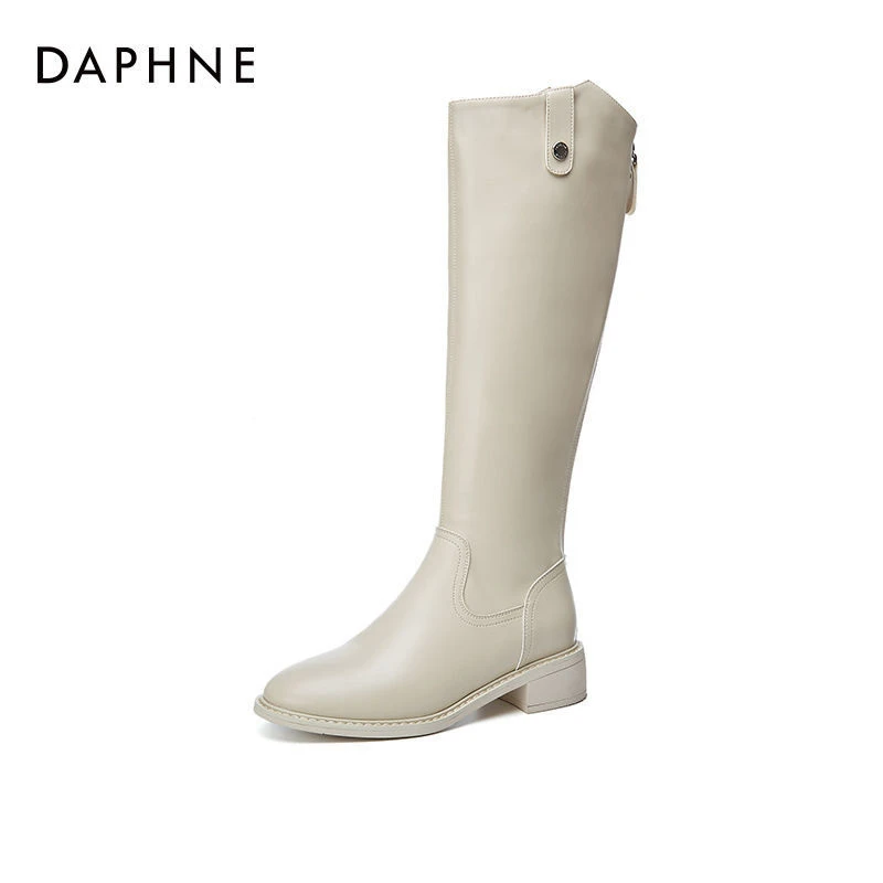 Daphne/达芙妮春秋季长靴女过膝显瘦平底高筒靴冬长筒靴大筒皮靴