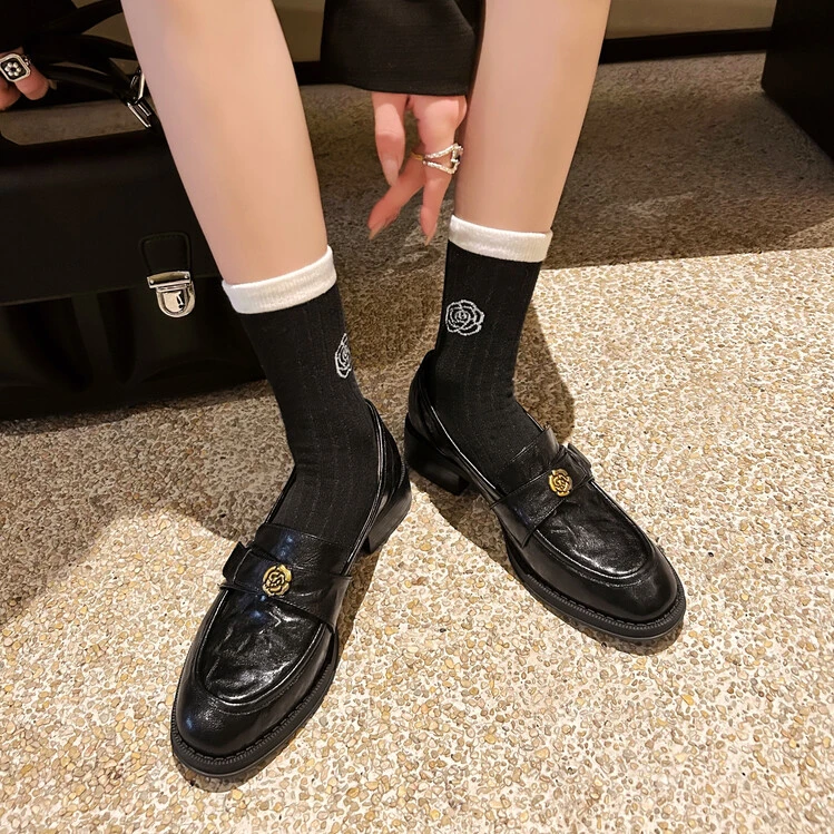 乐福鞋山茶花小皮鞋狙击蝴蝶陈妍希岑矜同款骄阳似我赵今麦聂曦光