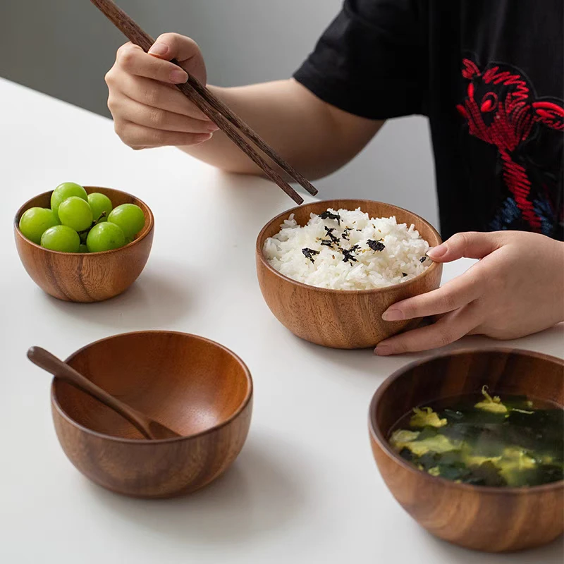 南美胡桃木食品级成人儿童饭碗-12*6cm