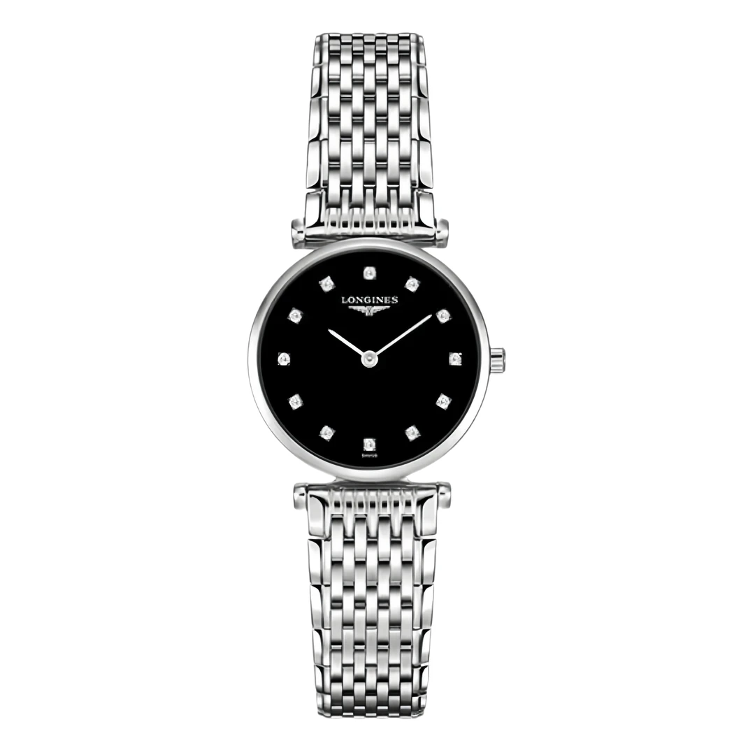 99新 Longines/浪琴 华/嘉岚209黑钻/表径24/时尚/女表
