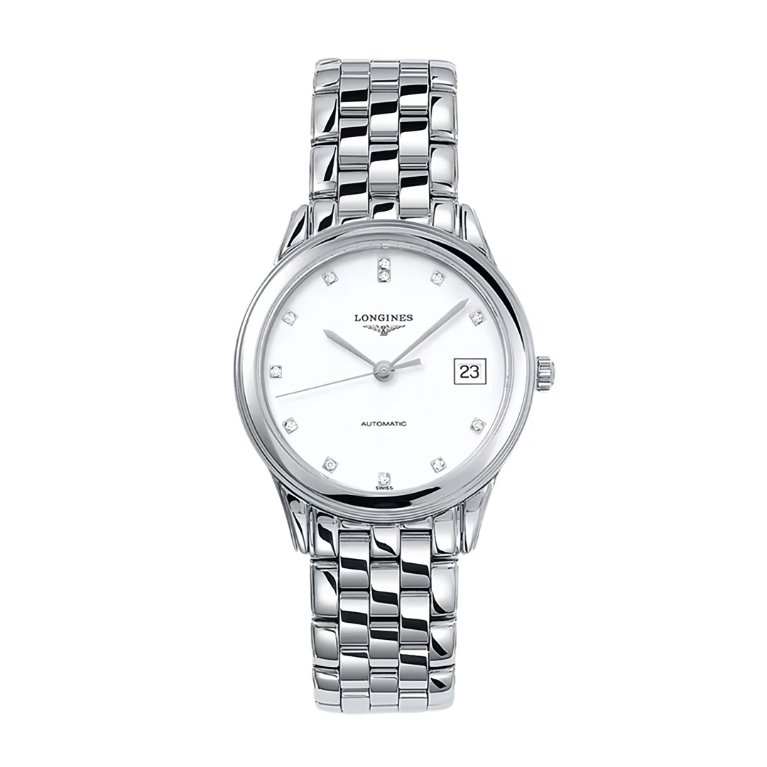 99新 Longines/浪琴 华军旗774白钻/公价15100/表径35.6/气质男士