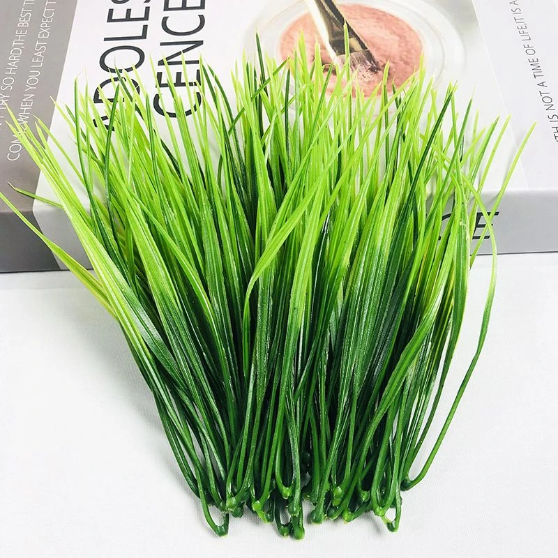 小春草仿真叶子diy手工绿植小草墙壁装饰水草蛋糕造景塑料假花