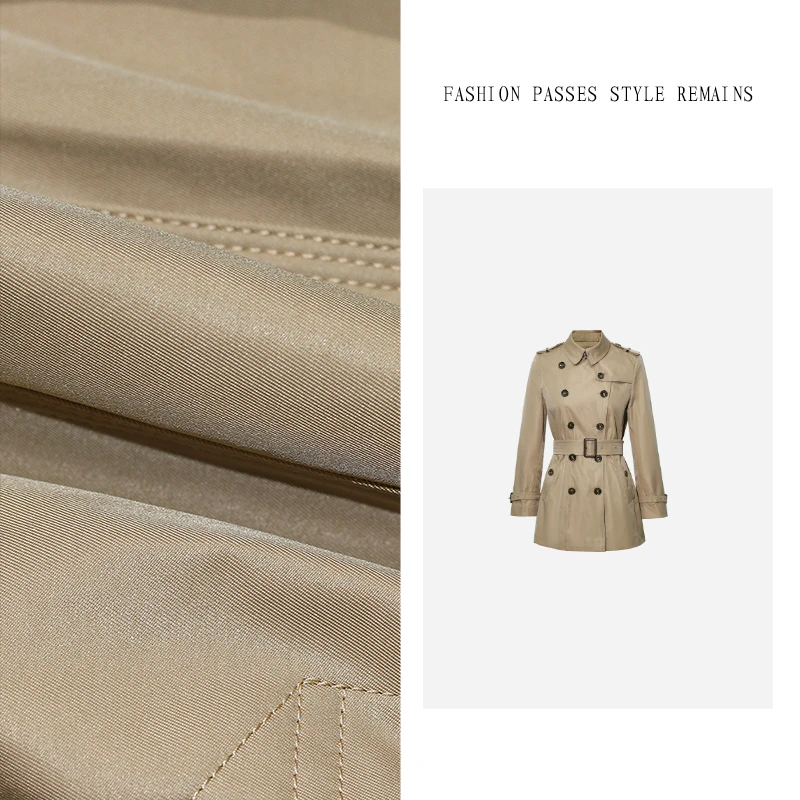 简约高级通勤双排扣风衣收腰气质英伦风双排扣外套女