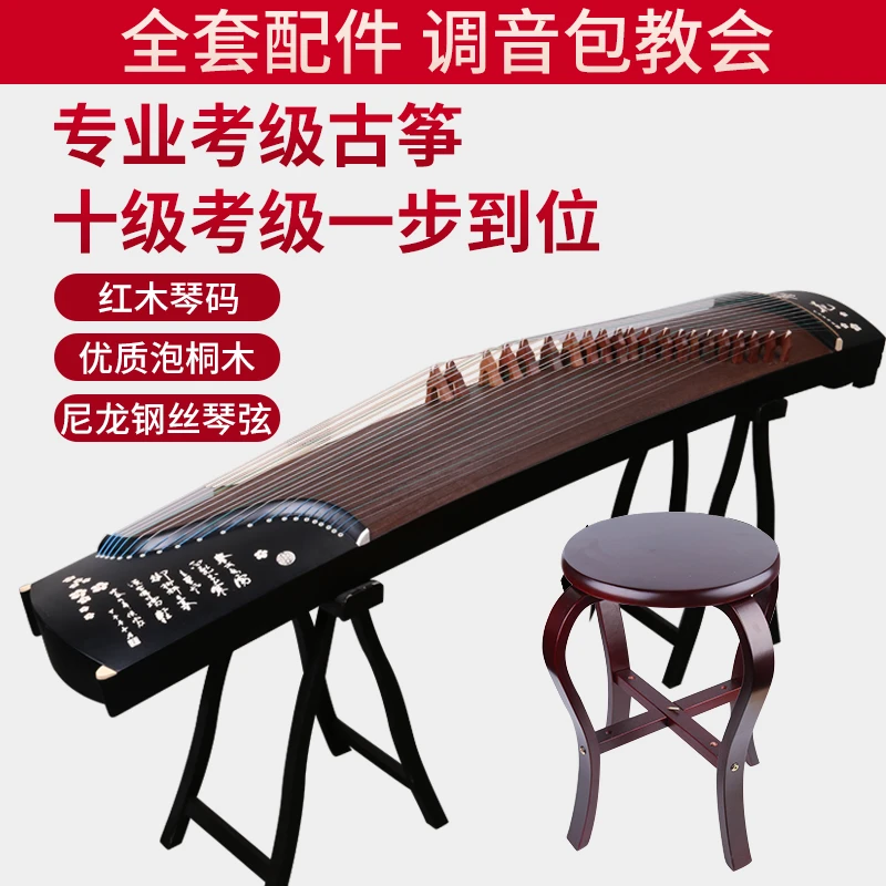 专业古筝初学入门迷你专业演奏古筝民族乐器+全套配件小咏梅花款