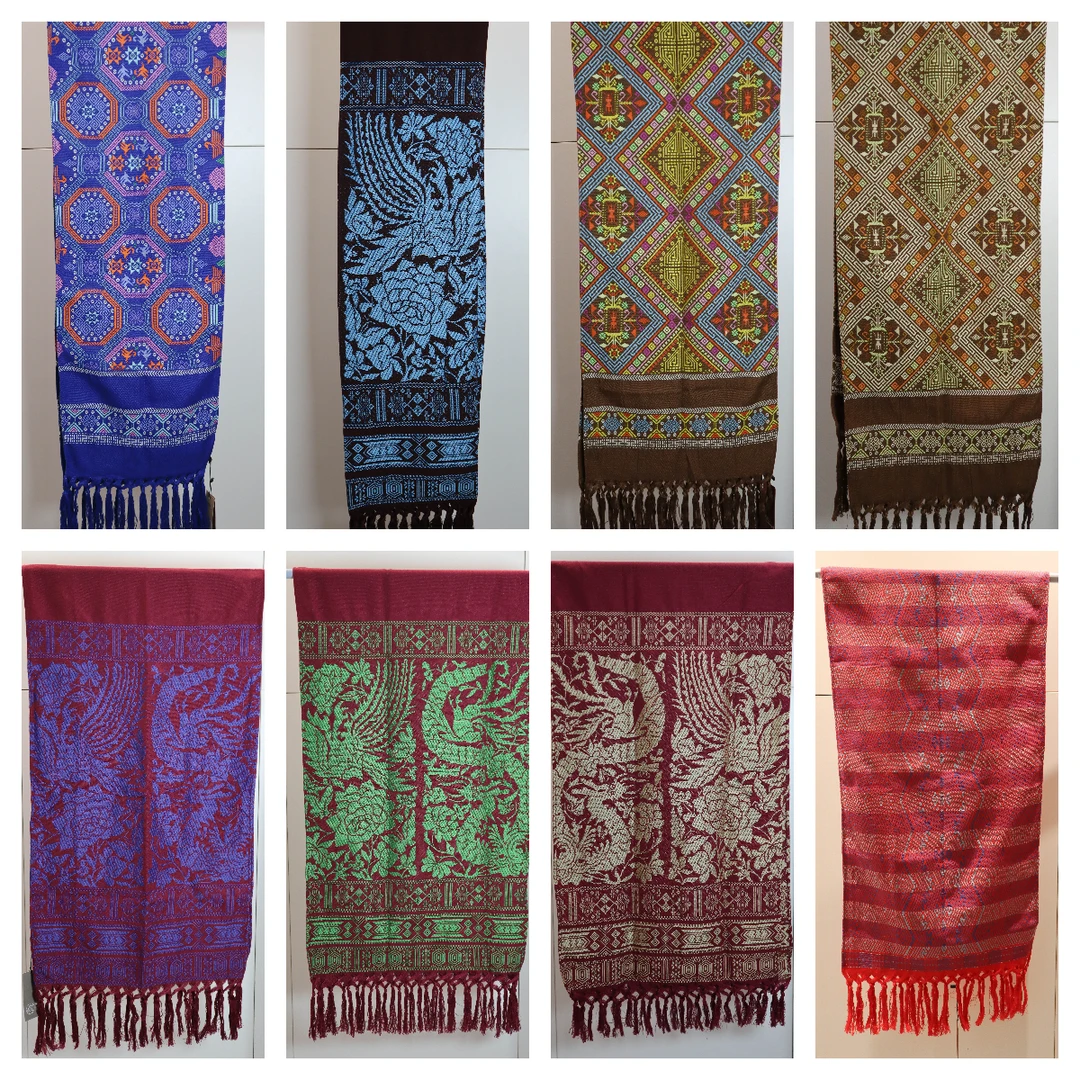 广西特色文创 壮锦时尚披肩 壮锦工艺 凤穿牡丹 万寿花纹 蟒龙纹