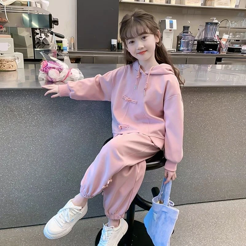 女童春装2024新款长袖套装儿童秋款国风休闲装春秋女孩运动两件套