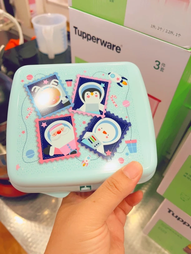 圣诞多用收纳盒首饰盒三明治盒两件套颜色备注