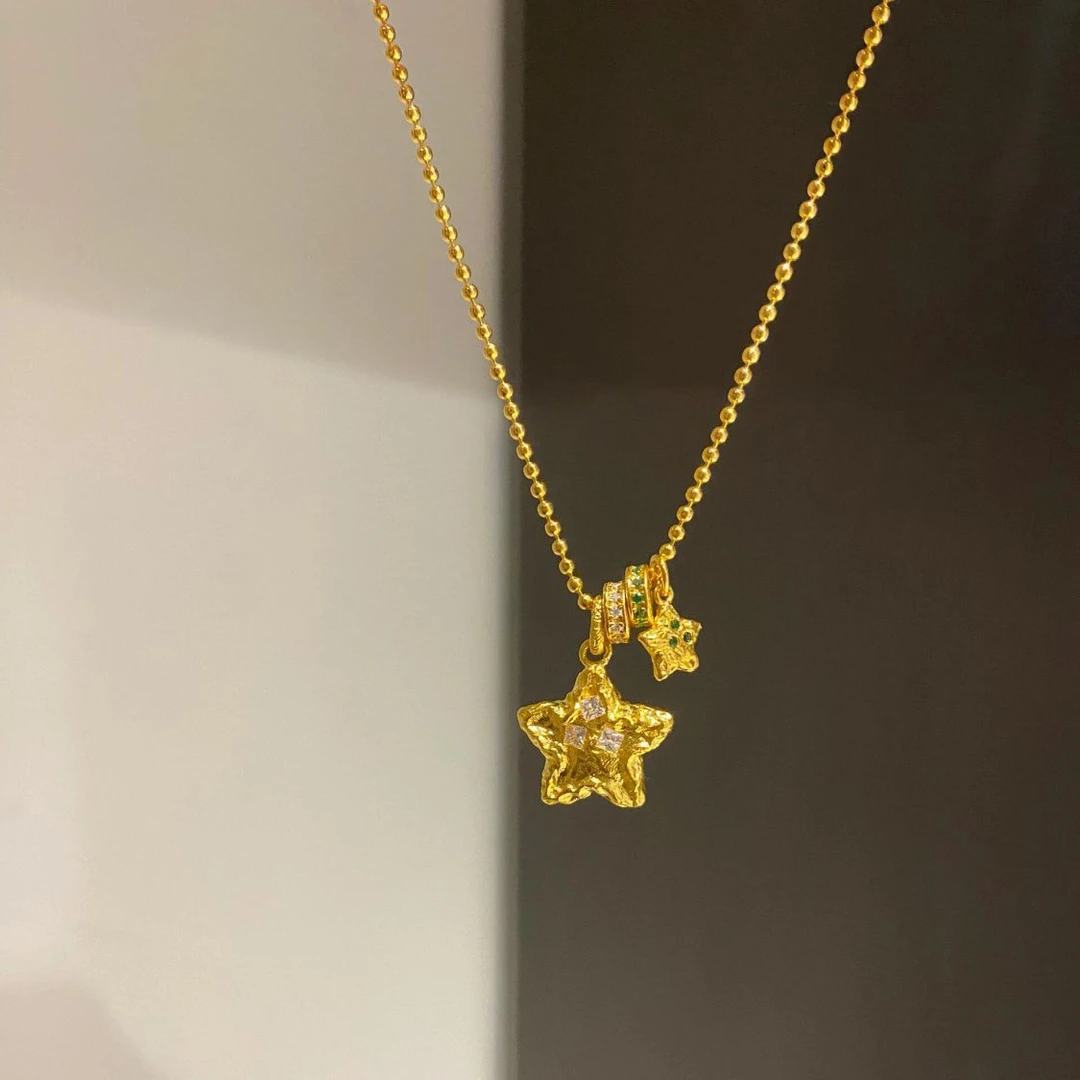 铜合金项链 2024新款精致百搭五角星星吊坠项链女气质轻奢高级感
