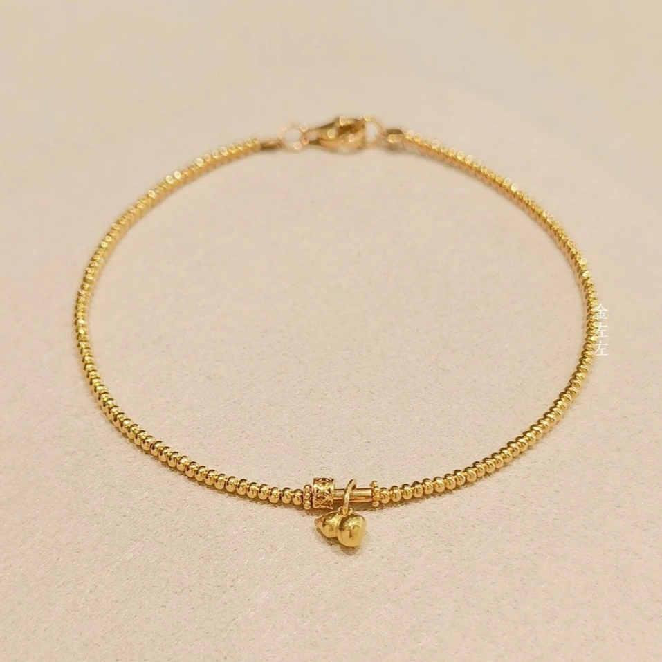 铜合金手链 葫芦金色手链女款新中式精致素款小众简约高级感百搭