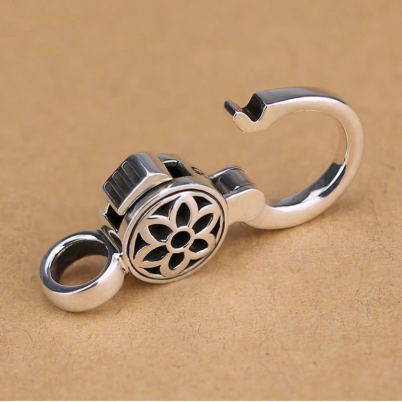 樱花吊坠连接扣配件银色项链连接挂扣女弹簧挂环复古万能百搭配件